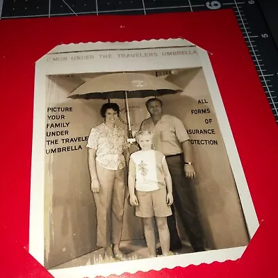 1960s Umbrella Travelers Insurance Sioux City NE Nebraska Vintage PHOTO • $16.95