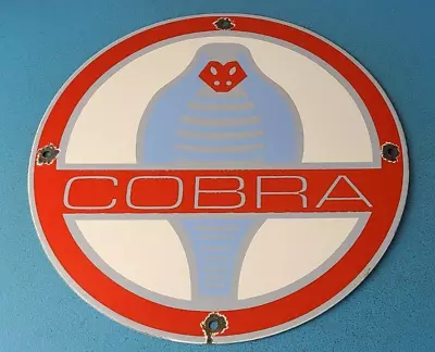 Vintage Ford Cobra Sign - Gas Pump Service Porcelain Sign - Porcelain Auto Sign • $142.37