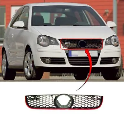VW Polo GTI 2005-2009 Main Centre Front Bumper Grille With Red Trim & GTI Logo • $33.10
