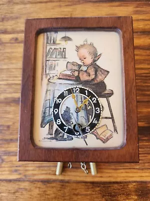 Vintage Hummel Miniature Clock Germany H Kammerer 1970s Boy At Table W Books Key • $11.99