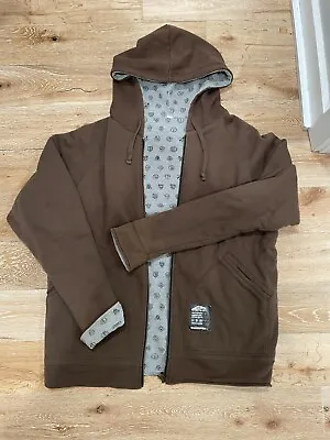 Vans “off The Wall” Jacket Brown Durable Full Zip SZ Large Lined With Design • $25