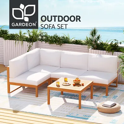 $999.95 • Buy Gardeon 5 Pieces Outdoor Sofa Set 4-Seater Acacia Wood Corner Lounge Setting