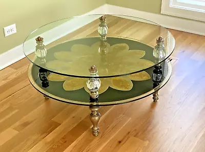 Hollywood Regency Glass Coffee Table • $1250