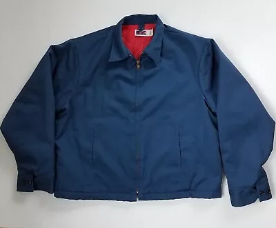 Vintage JCPenney Big Mac Work Jacket XL Blue Mechanic Full Zip Quilted USA Made • $74.95