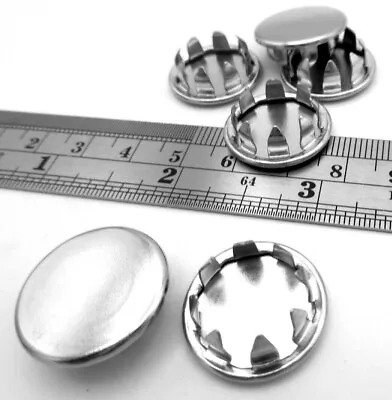 Nickel Plated Steel Caps For 5/8  Hole Push In Tube Pipe All Weather Marine Uses • $12.68