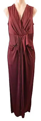 Sheike Dress Womens Size Medium Red Sleeveless Pencil Maxi Gown  • $29