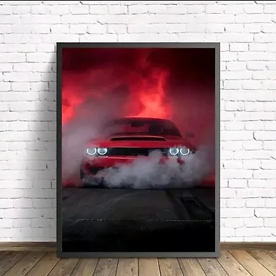 1 Piece Red Car Canvas Print Wall Art American Muscle Sports Car WallArt... • $25