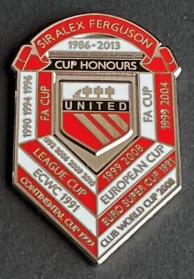 Sir Alex Ferguson Man Utd Cup Winner Honours Football Souvenir Enamel Pin Badge • £6