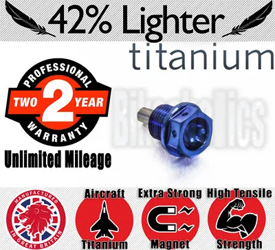 £21.99 • Buy Airkraft Titanium Magnetic Oil Drain Plug - M12 X 1.5 For Honda CBR