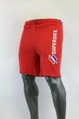 Superdry MEN SPORTSTYLE APPLIQUE FLEECE SHORTS RED/MULTICOLOR M7110248A • $24.99