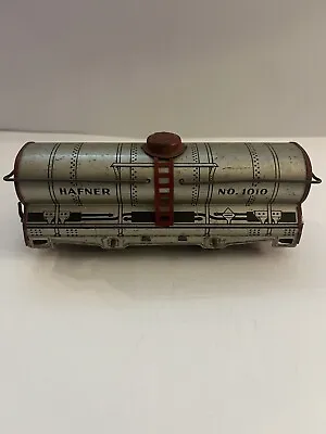 Vintage Hafner 1010 Tank Car Red Ends Tin Litho Train • $39.95