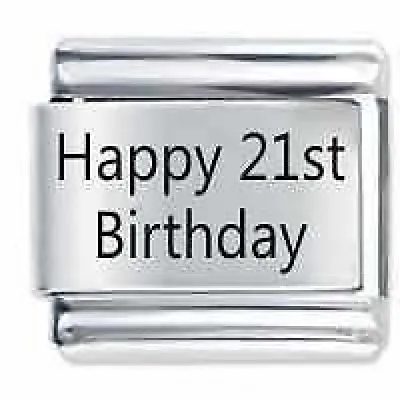 £4.10 • Buy HAPPY 21st BIRTHDAY * Daisy Charm For Use With Italian Modular Charm Bracelets