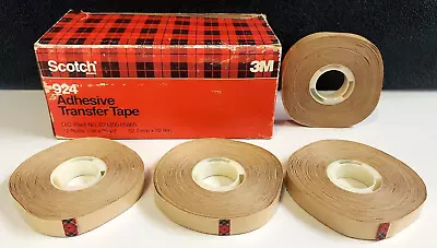 3M Scotch 924 ATG Premium Adhesive TRANSFER TAPE (1/2  X 36 Yards 4 Rolls) READ • $22.98