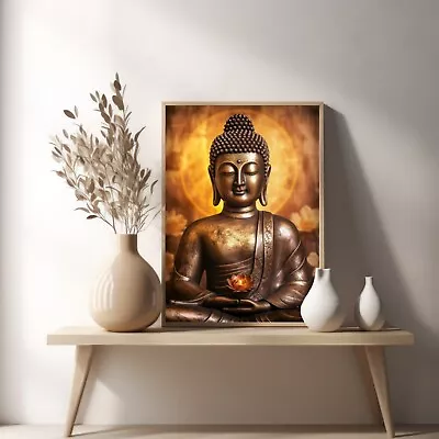 Beautiful Peaceful Buddha Status Art Print Canvas Modern Wall Art Best Gift • £12.99