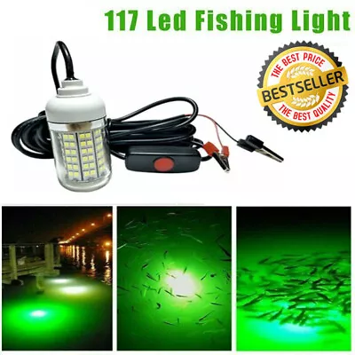 Night Fishing LED Light Boat 12V Underwater Submersible Crappie Shad Squid Green • $16.14