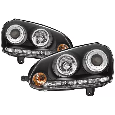 Spyder 5012098 Halo LED Projector Headlights; Black For 06-09 VW Rabbit • $247.68