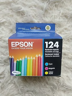 Epson 124 Moderate Capacity Color Ink Cartridges Expired 2016 Sealed • $12.99