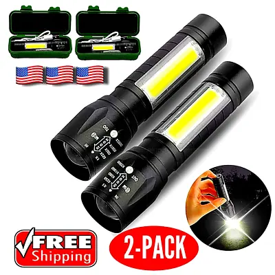 2 High Power Military Tactical Rechargeable LED Flashlight With Lamp   • $11.99