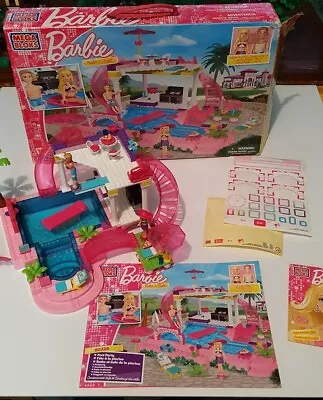2012 Mega Bloks Build N Style BARBIE POOL PARTY Complete With Box + Manual 80228 • $41.06