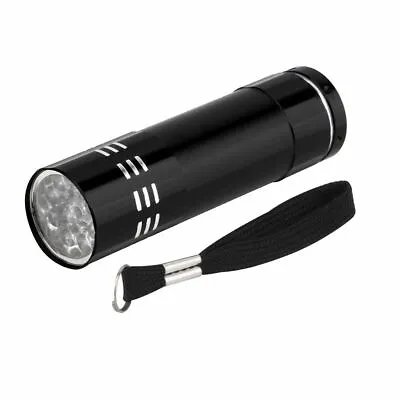 Mini Aluminum UV ULTRA VIOLET 9 LED FLASHLIGHT BLACKLIGHT Torch Light Lamp CA00 • $6.40