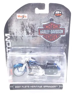 Harley Davidson Motorcycles 2001 Flsts Heritage Springer 1:24 Scale Diecast New • $19.41