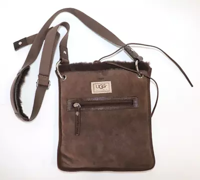 Ugg Shearling Suede Leather Crossbody Shoulder Bag • $25