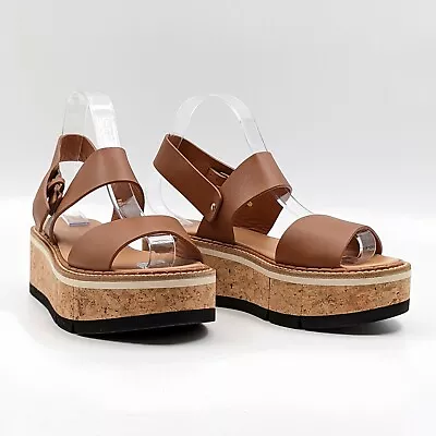 $250 • Buy Paloma Barcelo Women Platform Leather Brown Sandals Size 7.5-8 US EUR 38 NEW