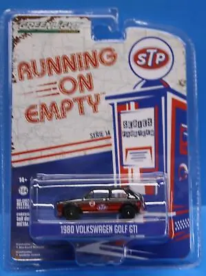GREENLIGHT 1:64 Running On Empty R14 1980 Volkswagen Golf GTI #2 Black With Red • $7.95