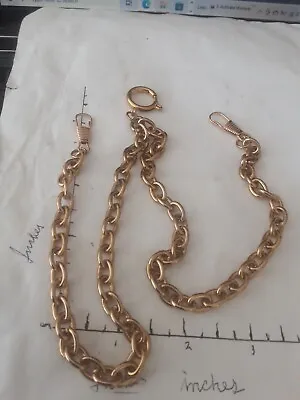 Vintage 18kgold Filled Pocket Watch Chain Heavy Stamp  12 In. Big Heavy • $25.44