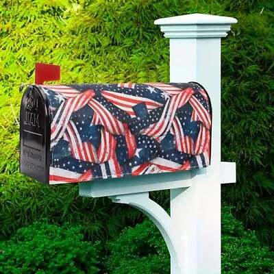 Day 4th Of July American Flag Mailbox Cover Patriotic 21x18 Inch Patchwork Flag • $7.77