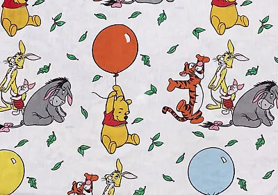 Vintage Disney WINNIE THE POOH Curtain Panel(62”Lx40”W)by Bibb Co.Multi Balloons • $28.82