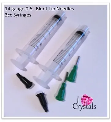 3cc 3ml Syringe 14 Gauge Blunt Needle Tips Glue Rhinestones Adhesive Jewelry • $6.25