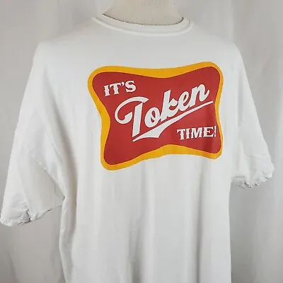 It's Token Time!  T-Shirt 3XL White Crew Neck Cotton Miller Logo Parody Novelty • $17.99