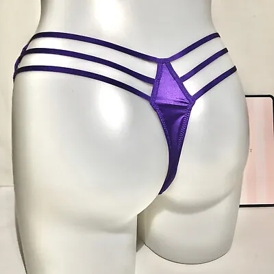 Victorias Secret SEXY RARE Thong Panty Panties Strappy Banded Cut Out Fishne NWT • $19.50