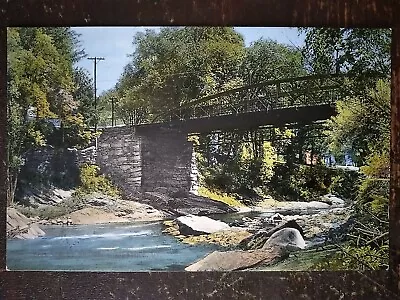 Elm Street Bridge Woodstock VT - Pre WWI Rough Edges • $4