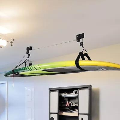  Kayak Hoist Bike Lift Pulley System Garage Ceiling Storage Rack Capacity 60KG • $66.95