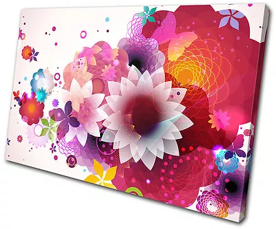 Abstract Floral Swirls Vector SINGLE CANVAS WALL ART Picture Print VA • $64.99