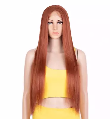 Summery Ginger Orange Redhaired Straight Layered Long Ombre Synthetic Wig • £80