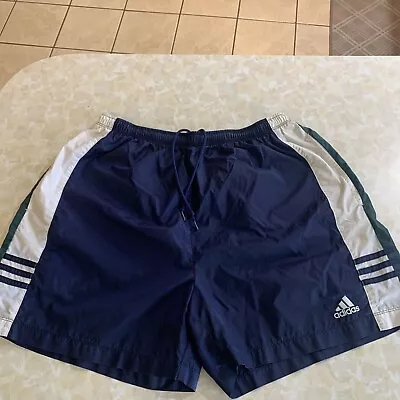 Vintage Mens Adidas Shorts XL Blue Green Pockets  • $24.99