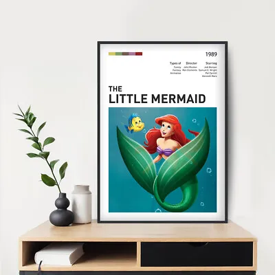 The Little Mermaid (1989) Movie Poster 24x36  Custom Print Canvas Cartoon Poster • $14.99