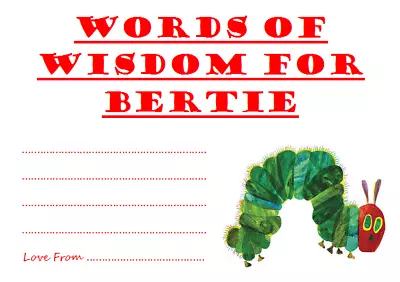 £1.99 • Buy Personalised Baptism Party Game Words Of Wisdom The Very Hungry Caterpillar