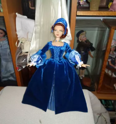 Stunning Royal Blue Velvet Tudor Ensemble-15.5 -16  Dolls-genemadraritarose • $159.95