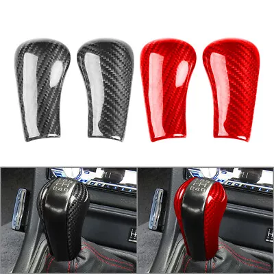 2Pcs Carbon Fiber Console Gear Shift Knob Cover For Nissan GTR R32 R33 R34 • $46.50