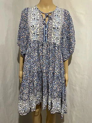 Iris Maxi Size 16  Floral  Short Sleeve Boho  Smock Dress • $23