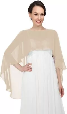 Womens Chiffon Wraps Scarf Cocktail Evening Party Wedding Cape Shrug Shawl Tops • £7.99