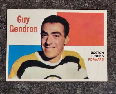 1960-61 TOPPS #31 Guy Gendron Boston Bruins Card  EX Condition  • $10.85