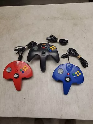 3 3rd Party Nintendo 64 N64 Controllers Mad Catz Superpad Tested Red Black Blue • $25