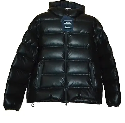Herno Laminar Men's Black Down Hoodie Jacket Coat Size US 50 EU 60 • $699