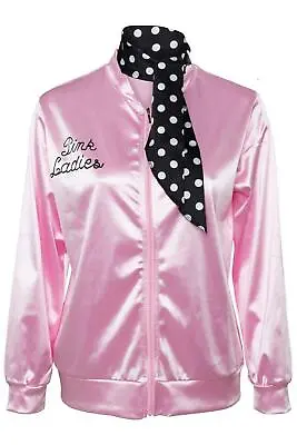 $28.65 • Buy Pink Jacket 50's 1950's Costume Outfits Fancy Dress Cosplay With Scarf