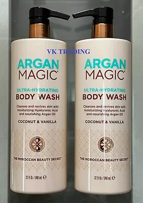 (2-Pk) ARGAN MAGIC™ Argan Oil Biotin ULTRA-HYDRATING COCONUT & VANILLA BODY WASH • $35.95